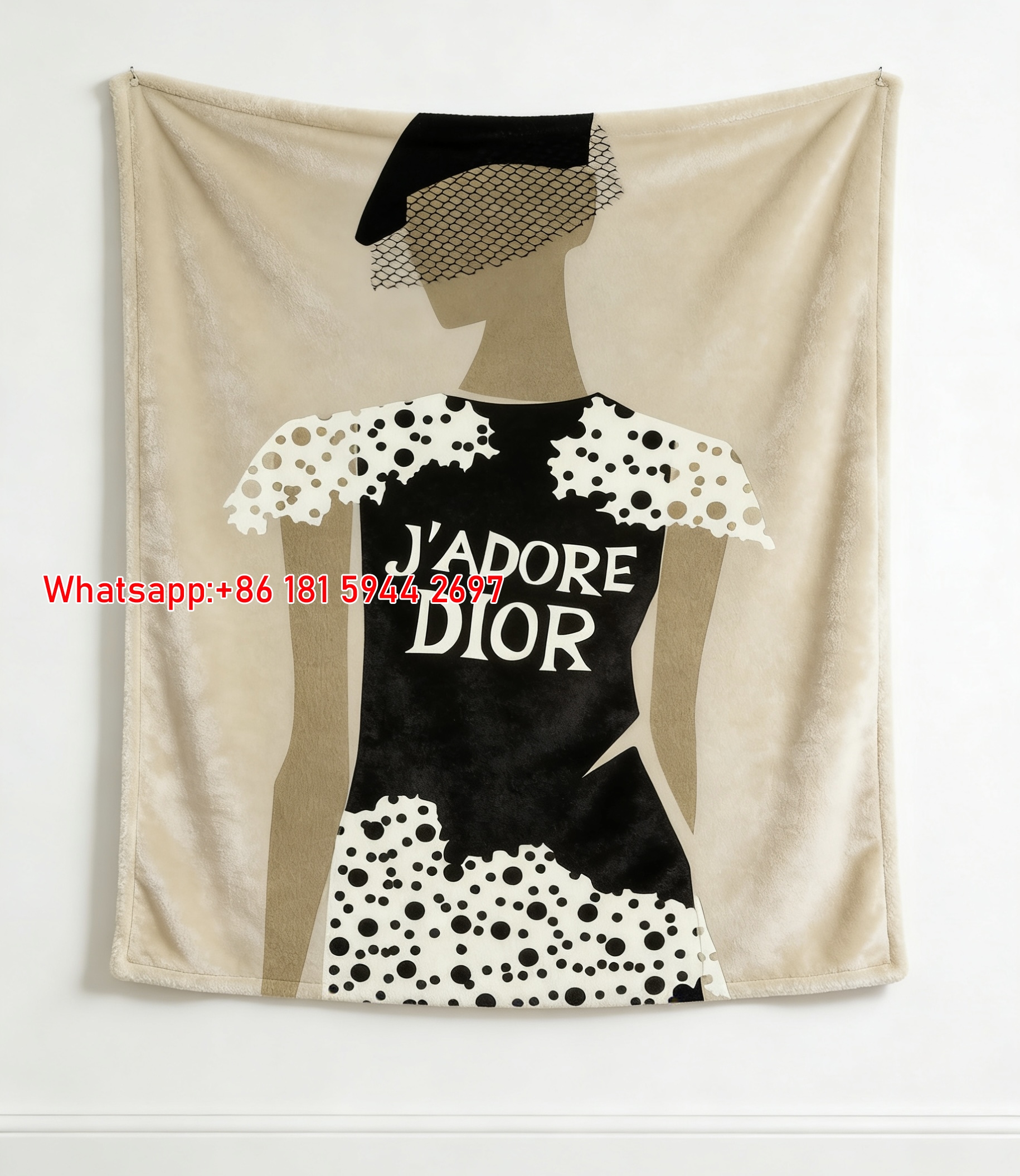 J'Adore Dior Flannel Sofa Throw Blanket - Decorative Couch Cover D356